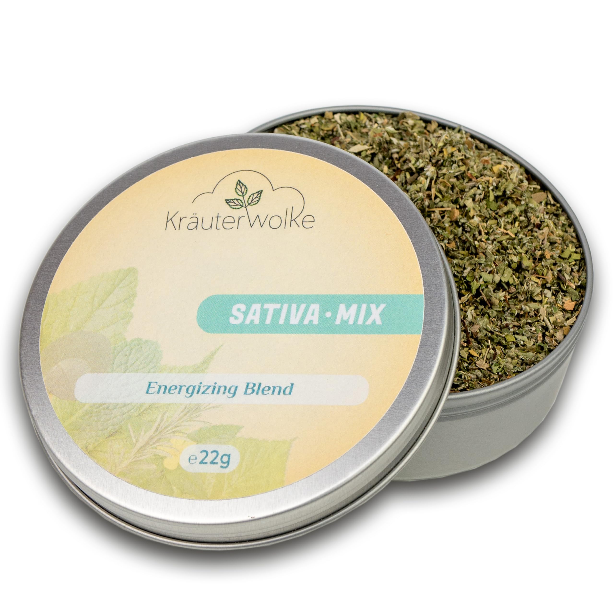 Kräuterwolke Sativa Mix – 100 % natürliche Kräutermischung (22 g) | Aktivierende Kräuter für Energie & Klarheit | Ideal zum Teeaufguss oder Dampfen