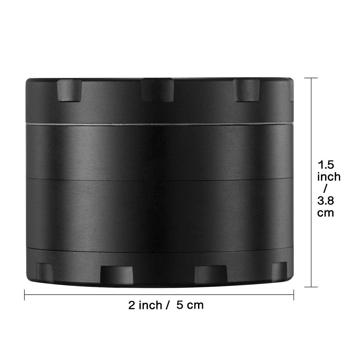 iLC Grinder 4-teilig Ø 50 mm – Robuste Kräutermühle aus Zinklegierung mit Pollensieb & Scraper für Hanf, Cannabis & Gewürze (Schwarz)