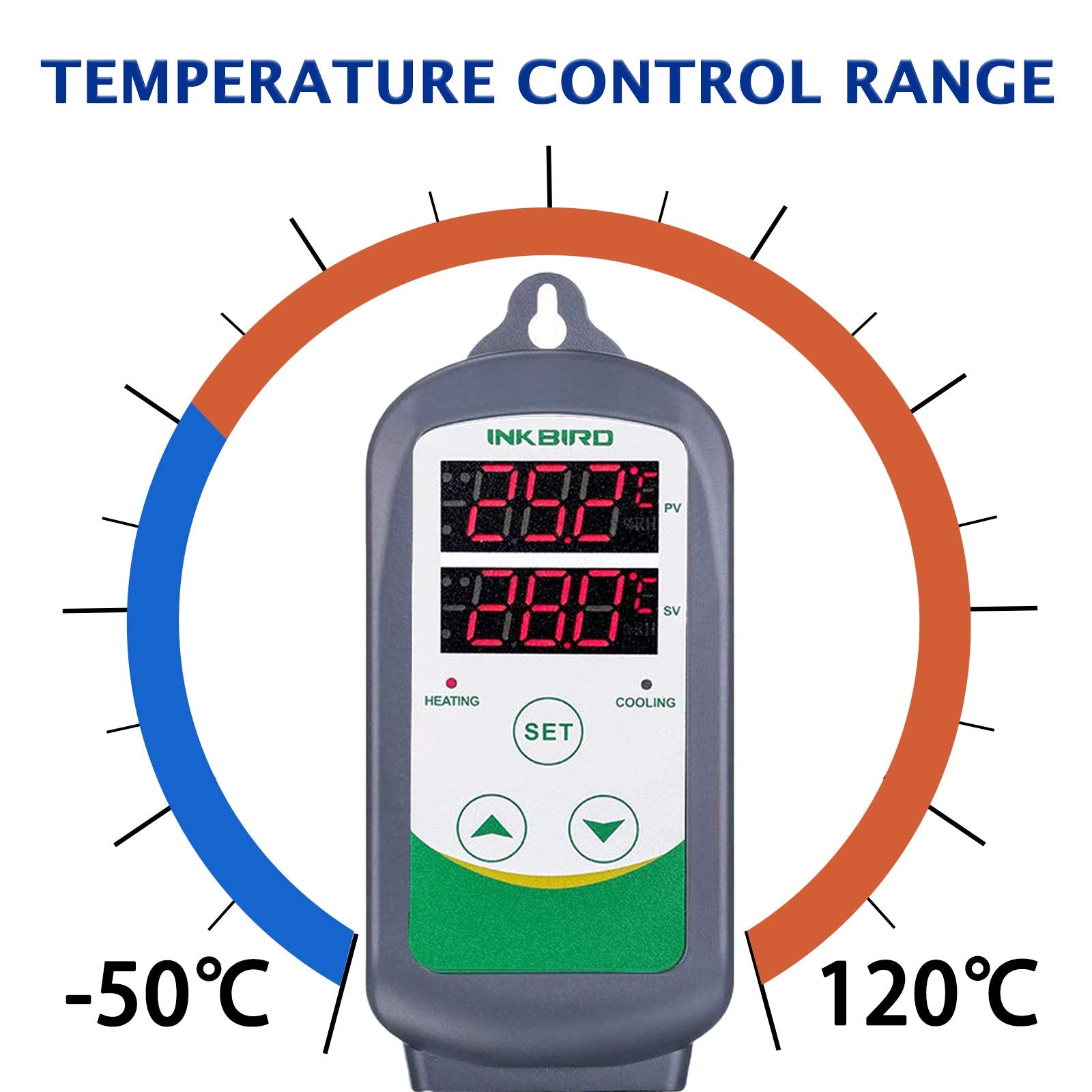 Inkbird ITC-308 Digitaler Temperaturregler | Heiz- & Kühlsteuerung | 230 V Thermostat mit Fühler & Doppelrelais