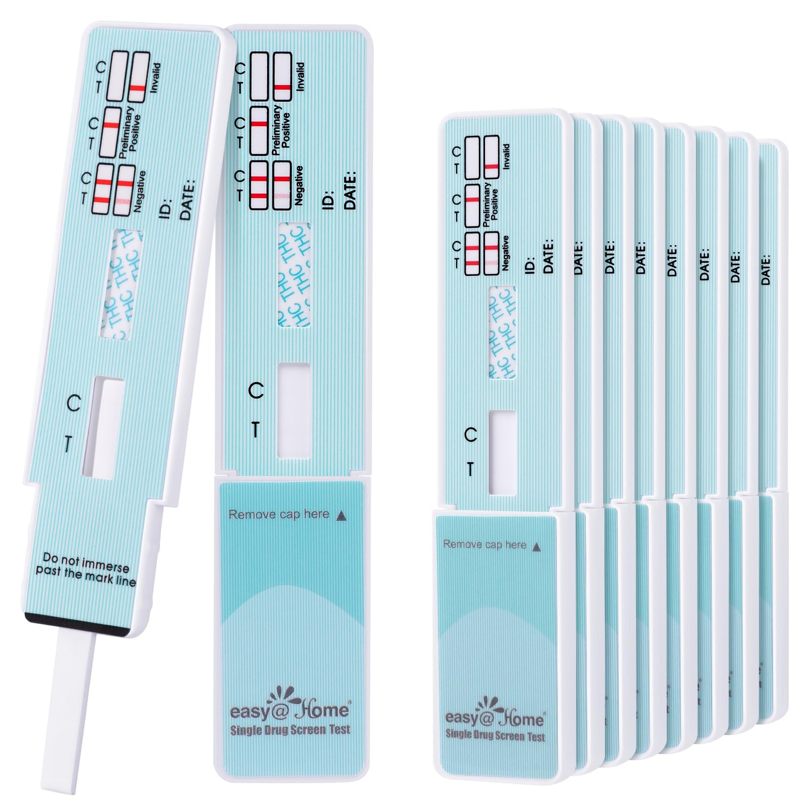 Easy@Home 10× THC Drogentest – Cannabis Schnelltest Urin 50 ng/ml | Genau, schnell & einfach zu Hause anwenden (#EDTH-114)