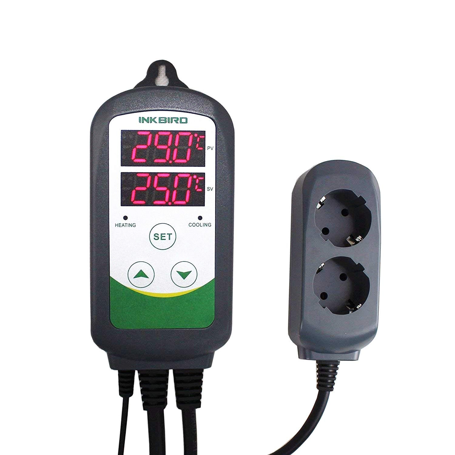 Inkbird ITC-308 Digitaler Temperaturregler | Heiz- & Kühlsteuerung | 230 V Thermostat mit Fühler & Doppelrelais
