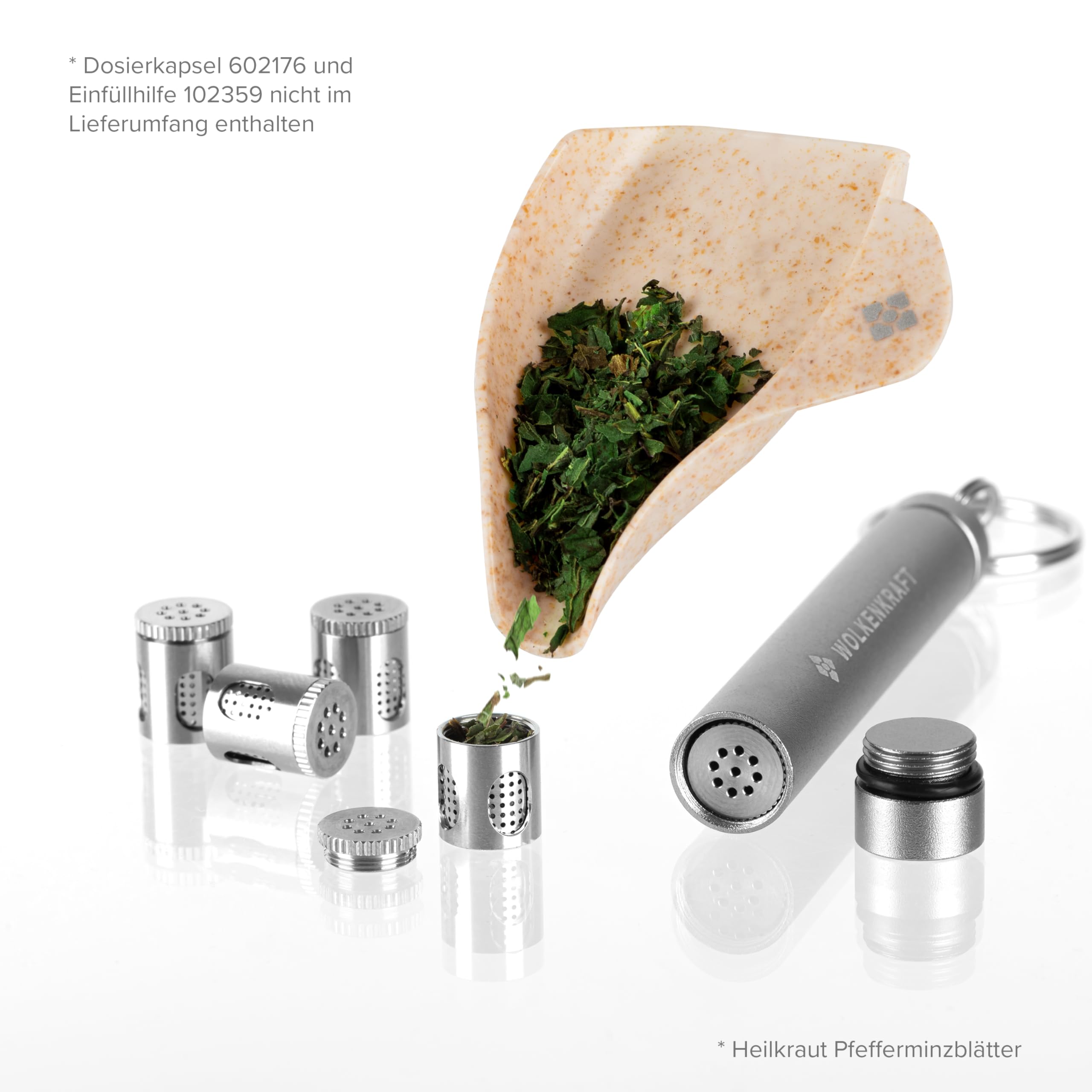 WOLKENKRAFT Capsule Caddy – Transportbehälter für 5 Dosierkapseln | Kompatibel mit ÄRiS (ULTRA) & FX MINI (ULTRA) Vaporizer – Gun Metal