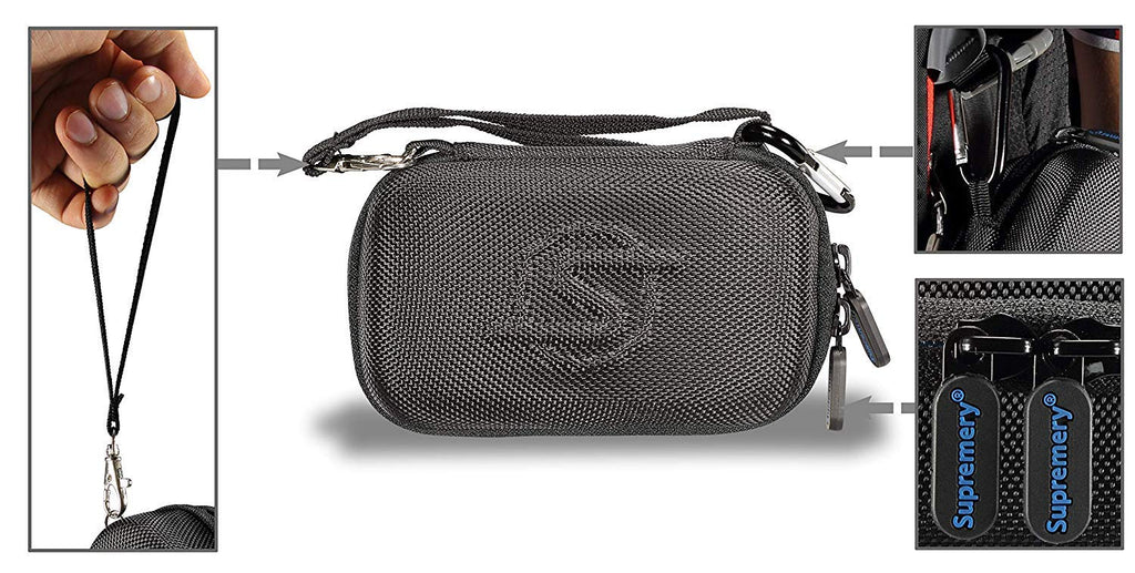 Supremery Tasche für Storz & Bickel Mighty & Mighty+ Vaporizer – Stoßfeste Tragetasche mit Zubehörfach & Handschlaufe (Schwarz-Blau)