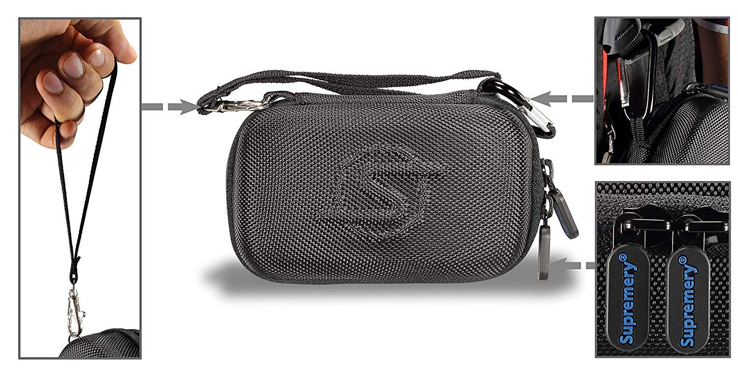Supremery Tasche für Storz & Bickel Mighty & Mighty+ Vaporizer – Stoßfeste Tragetasche mit Zubehörfach & Handschlaufe (Schwarz-Blau)