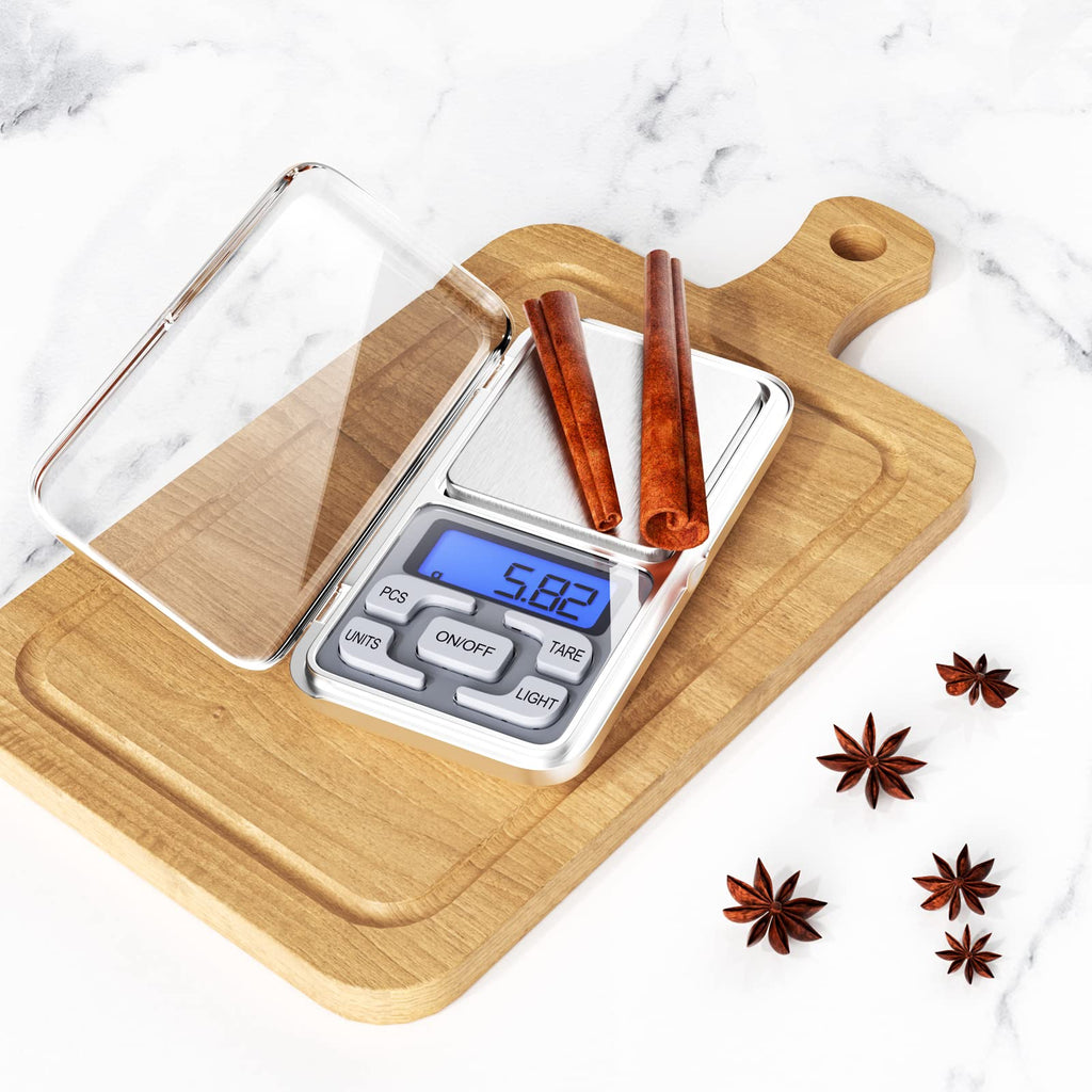 Gvolatee Digitale Taschenwaage 500 g / 0,1 g – Präzise Miniwaage mit LCD-Display, Tara-Funktion & Edelstahlfläche für Hanf, Kräuter & Schmuck