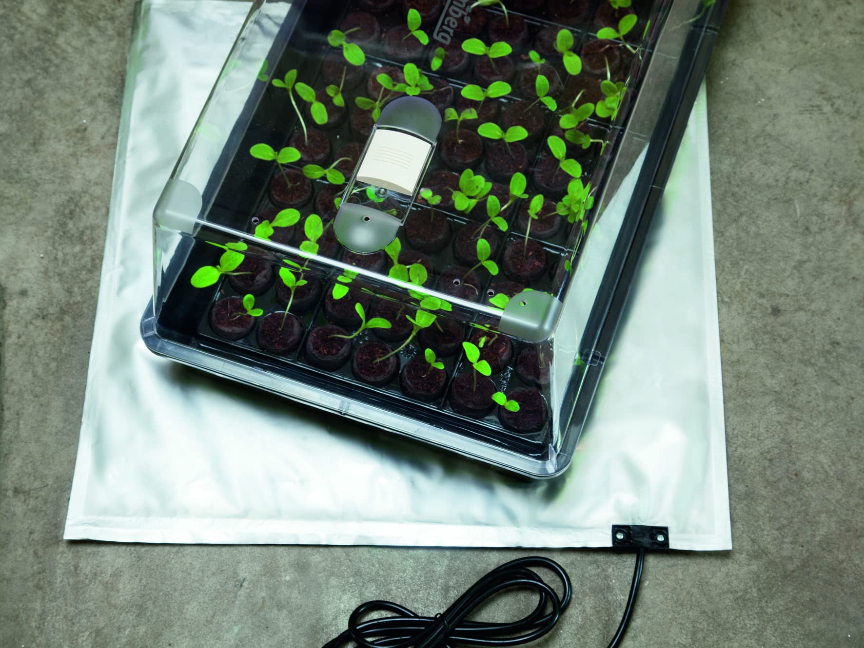 Romberg Heizmatte SkinnyHeat 75 × 75 cm M | 95 W | Aluminium-Heizmatte für Growzelte & Pflanzenanzucht (IP67)