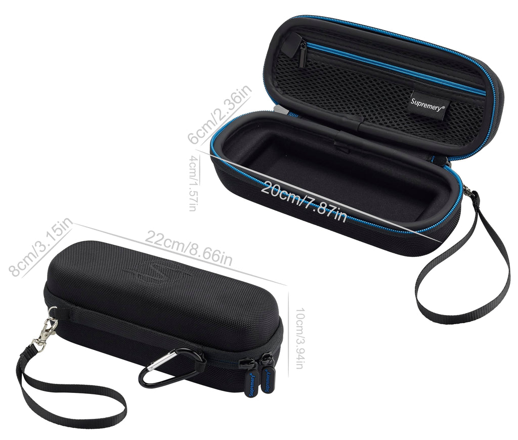Supremery Tasche für Storz & Bickel VENTY Vaporizer – Stoßfeste Schutz-Hülle mit Zubehörfach & Inlay | Schwarz-Blau