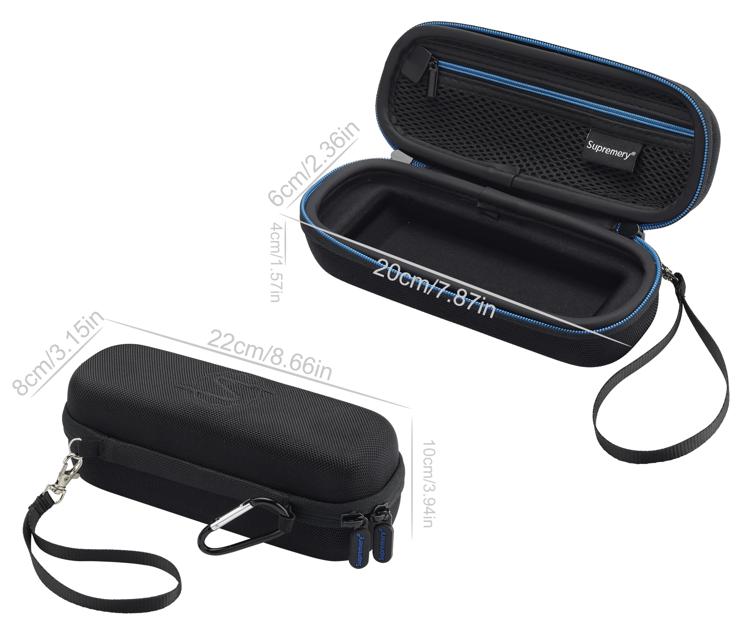 Supremery Tasche für Storz & Bickel VENTY Vaporizer – Stoßfeste Schutz-Hülle mit Zubehörfach & Inlay | Schwarz-Blau
