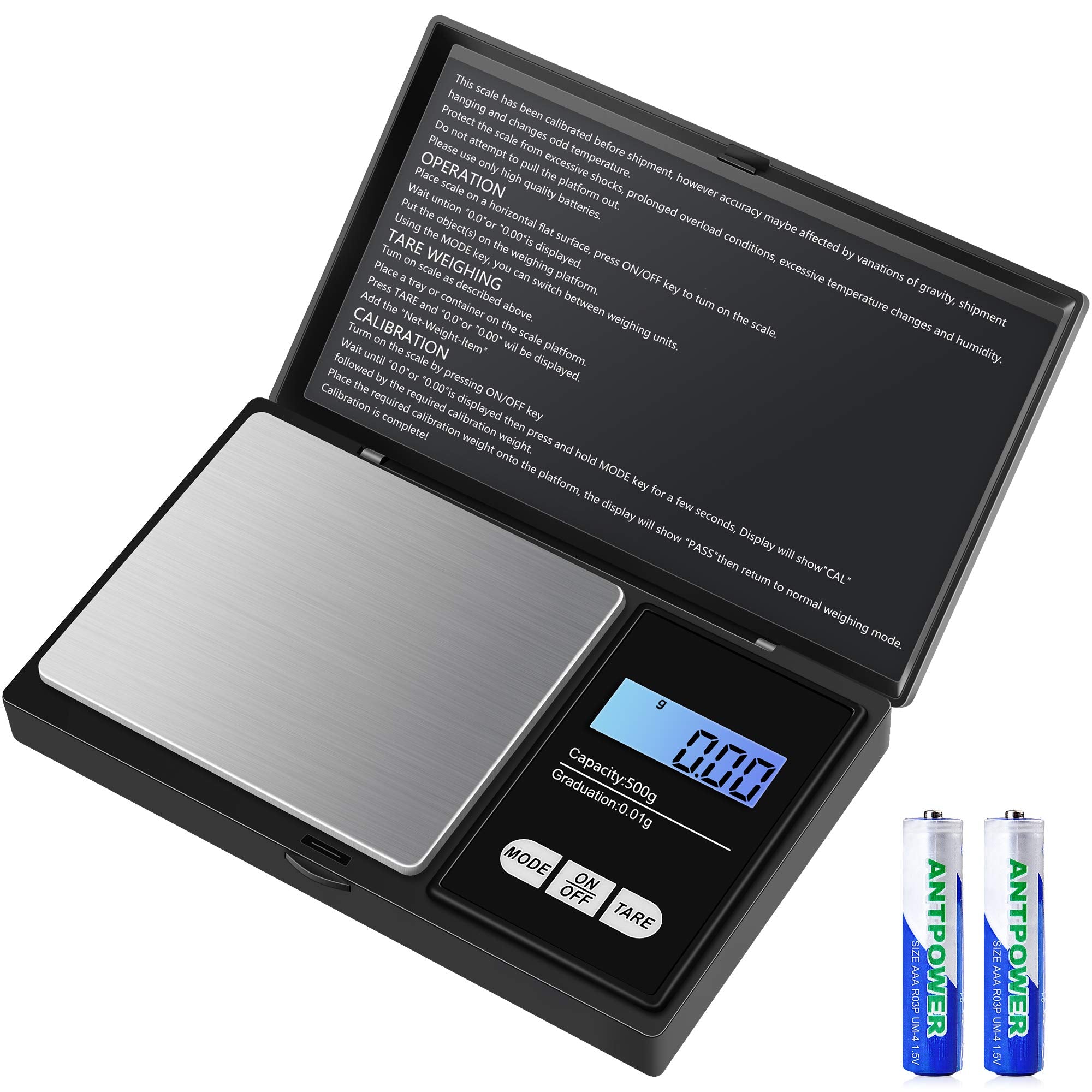 Diyife Digital-Taschenwaage 500 g / 0,01 g – Präzise Mini-Feinwaage aus Edelstahl für Hanf, Kräuter, Schmuck, Diamanten, Schnee
