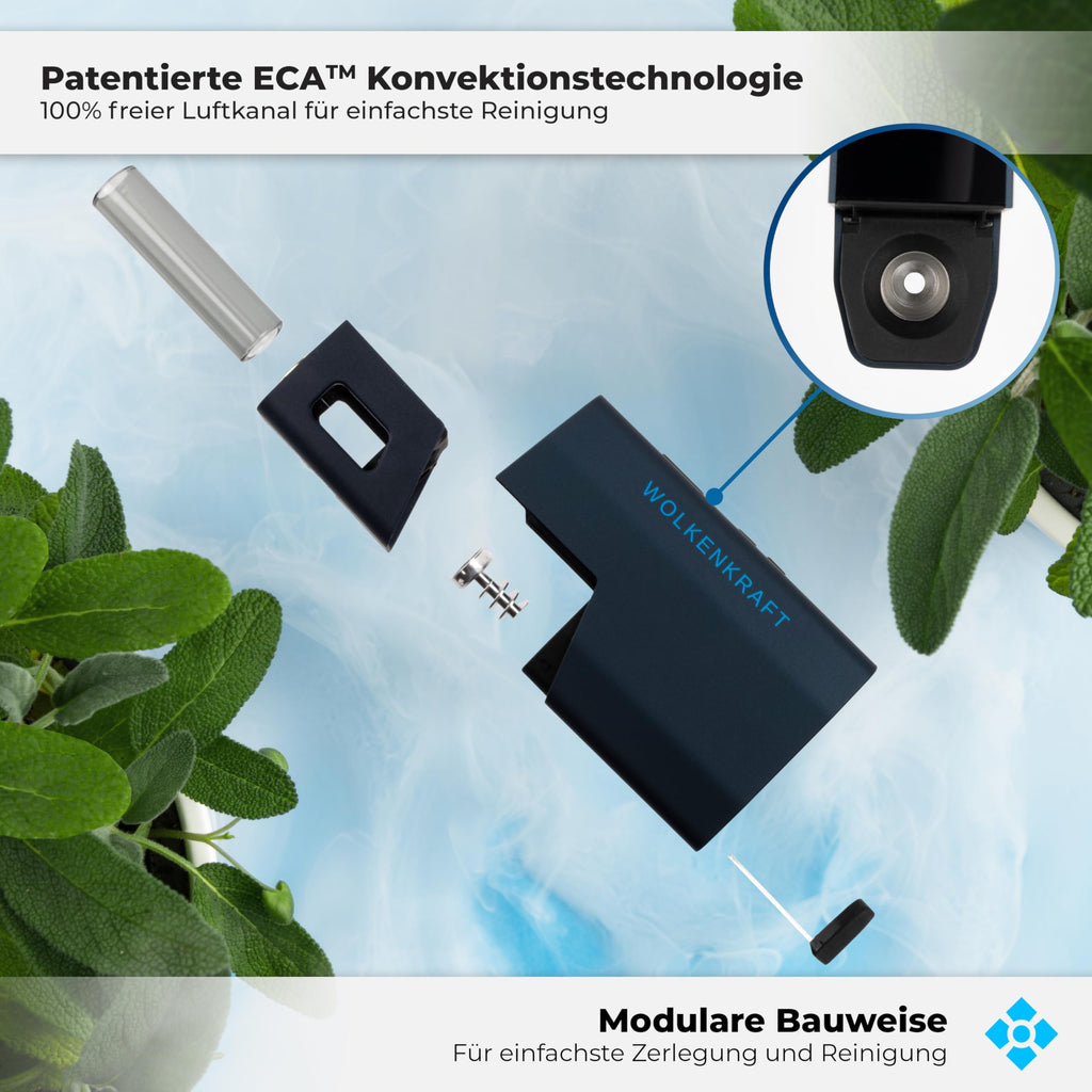 WOLKENKRAFT ÄRiS ULTRA Vaporizer – Premium Vaporizer mit Titan-Kammer, USB-C & ECA-Konvektion | Nachtblau