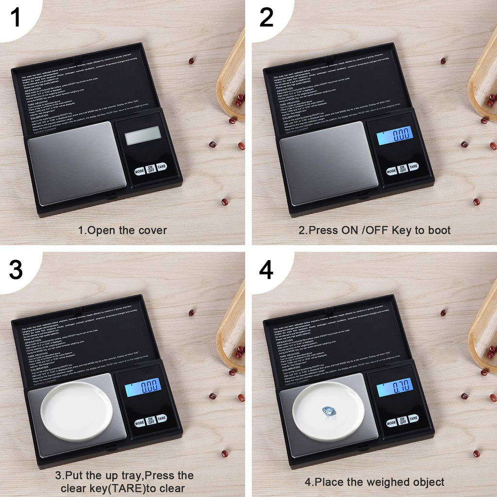 Diyife Digital-Taschenwaage 500 g / 0,01 g – Präzise Mini-Feinwaage aus Edelstahl für Hanf, Kräuter, Schmuck, Diamanten, Schnee