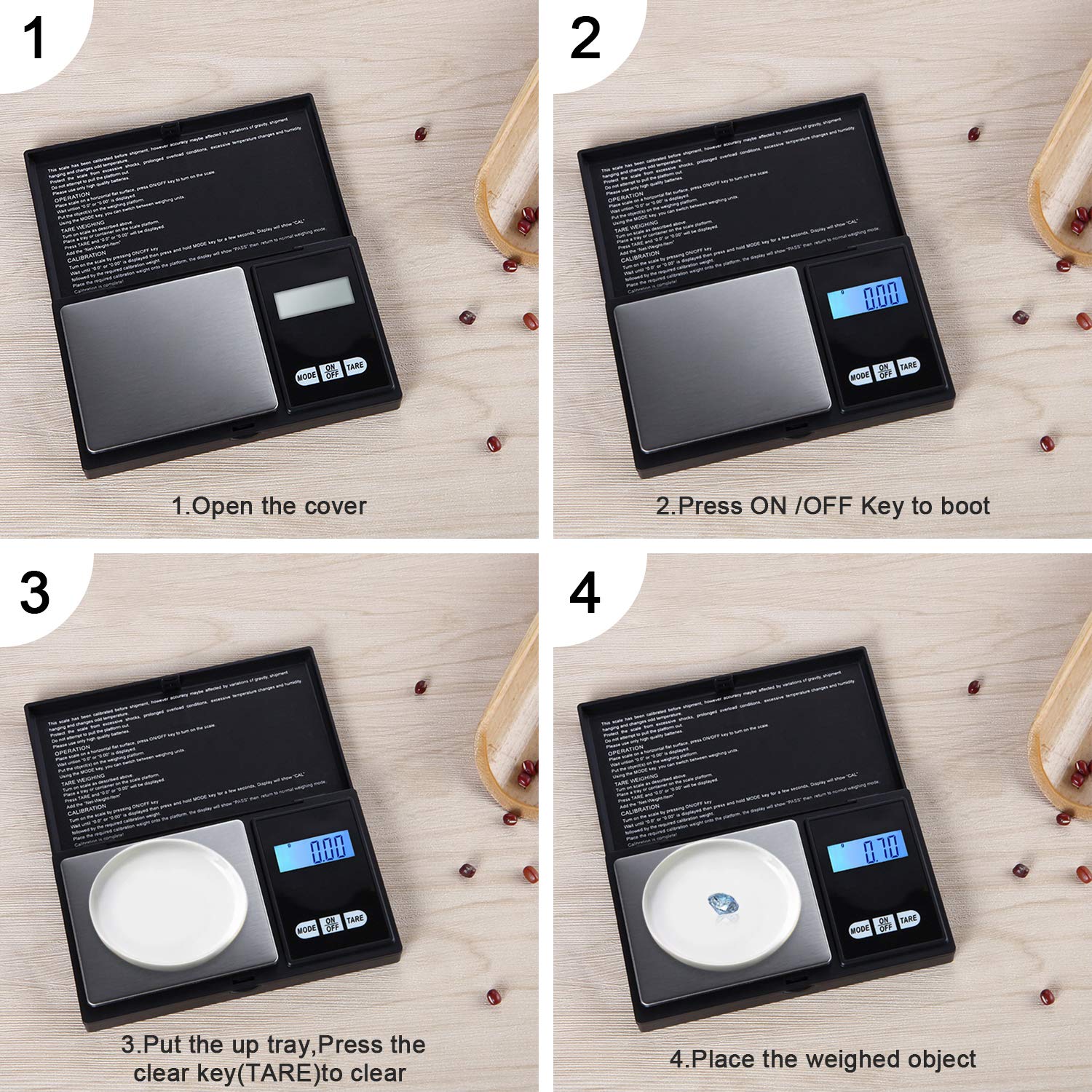 Diyife Digital-Taschenwaage 500 g / 0,01 g – Präzise Mini-Feinwaage aus Edelstahl für Hanf, Kräuter, Schmuck, Diamanten, Schnee