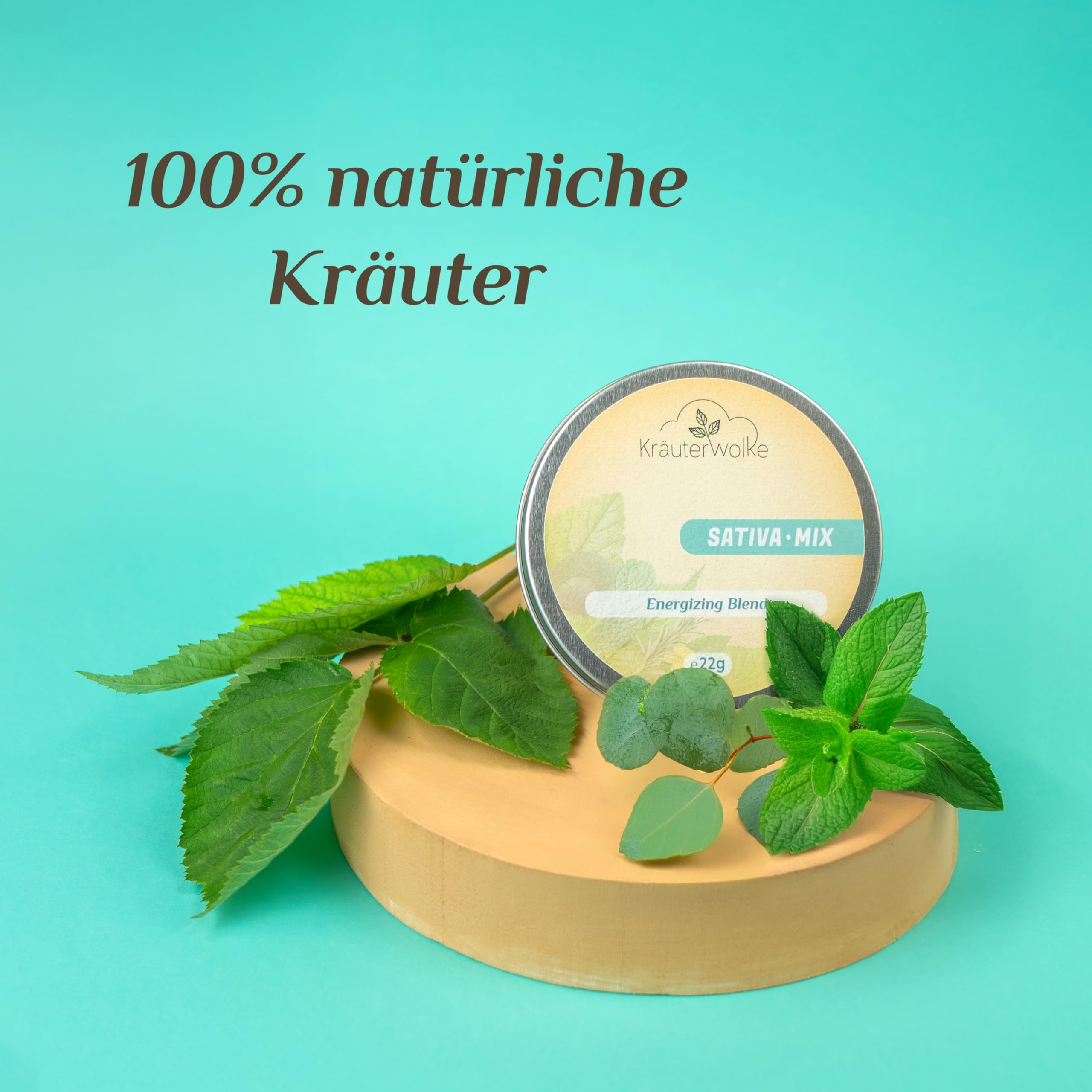 Kräuterwolke Sativa Mix – 100 % natürliche Kräutermischung (22 g) | Aktivierende Kräuter für Energie & Klarheit | Ideal zum Teeaufguss oder Dampfen