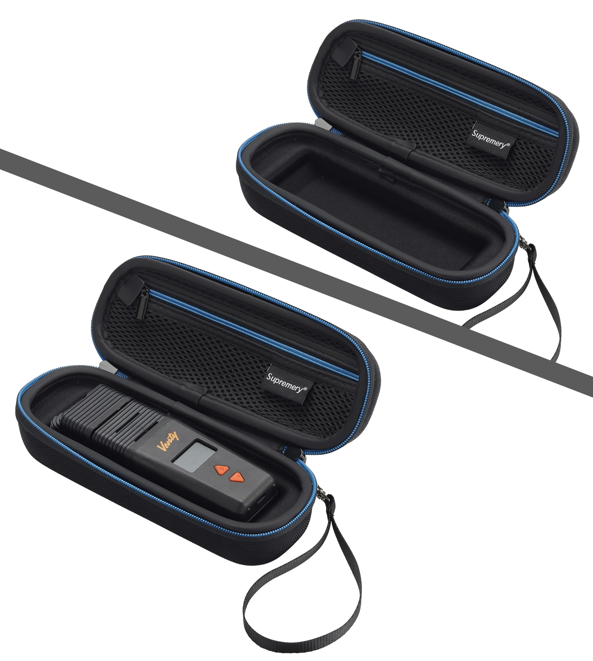 Supremery Tasche für Storz & Bickel VENTY Vaporizer – Stoßfeste Schutz-Hülle mit Zubehörfach & Inlay | Schwarz-Blau