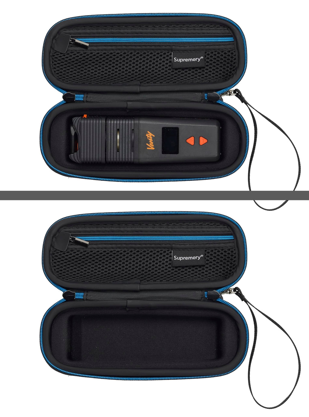 Supremery Tasche für Storz & Bickel VENTY Vaporizer – Stoßfeste Schutz-Hülle mit Zubehörfach & Inlay | Schwarz-Blau