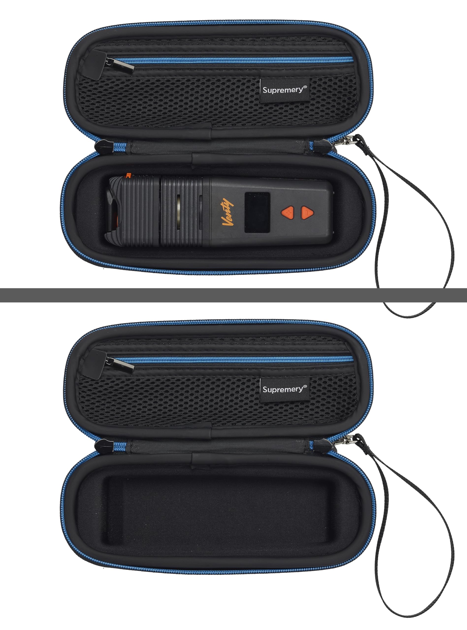 Supremery Tasche für Storz & Bickel VENTY Vaporizer – Stoßfeste Schutz-Hülle mit Zubehörfach & Inlay | Schwarz-Blau