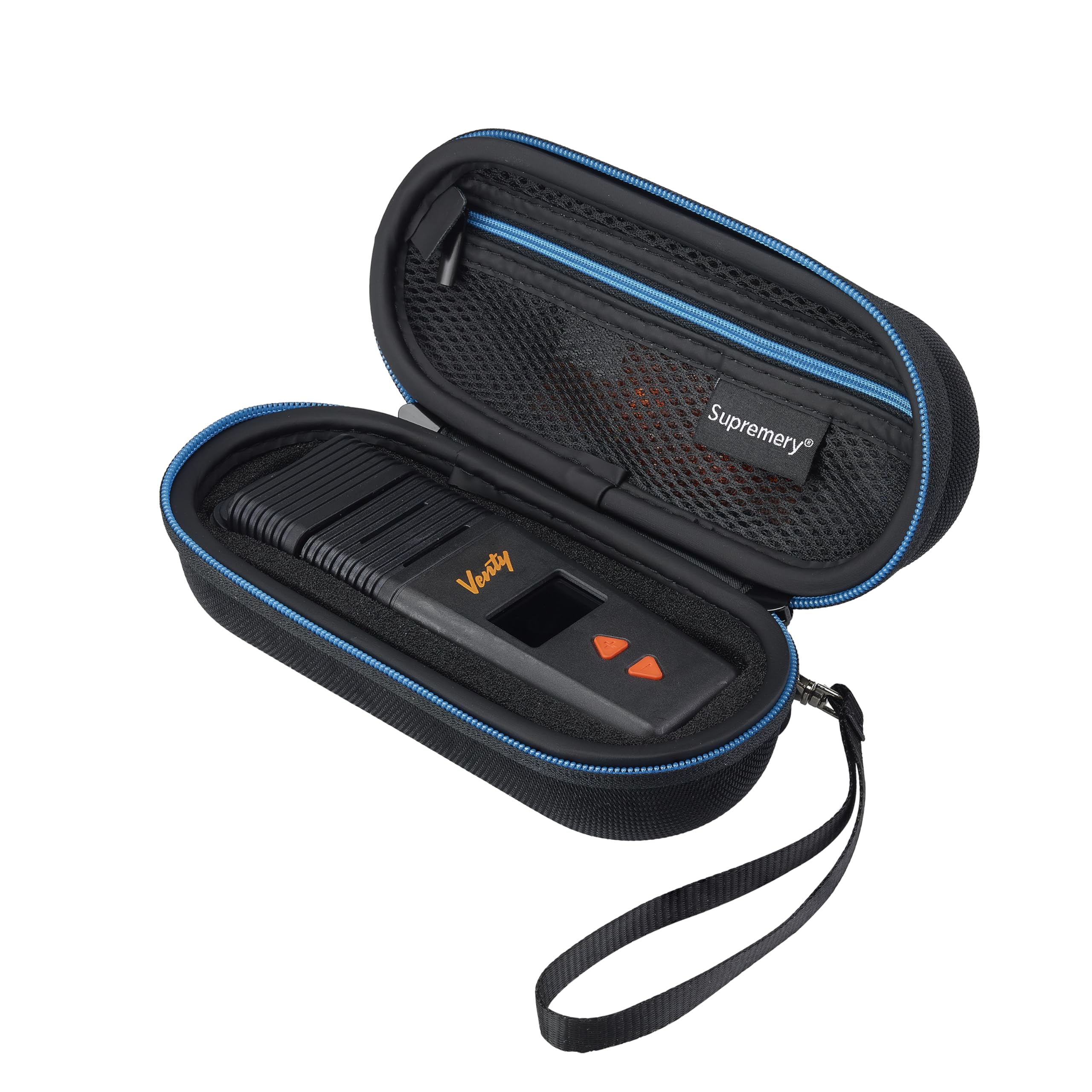 Supremery Tasche für Storz & Bickel VENTY Vaporizer – Schutz-Hülle & Reiseetui | Stoßfest, wasserabweisend & kompakt (Schwarz-Blau)