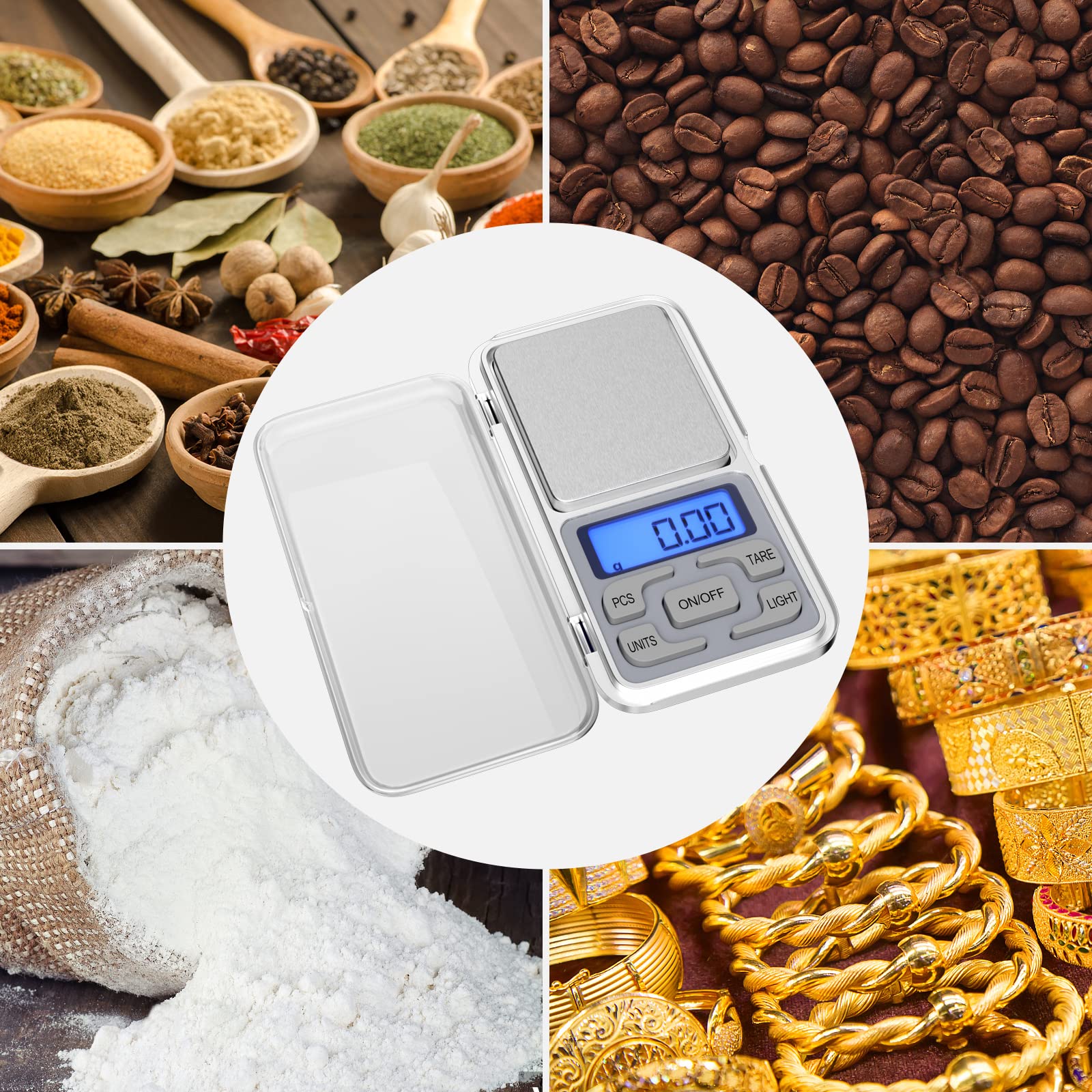 Gvolatee Digitale Taschenwaage 500 g / 0,1 g – Präzise Miniwaage mit LCD-Display, Tara-Funktion & Edelstahlfläche für Hanf, Kräuter & Schmuck