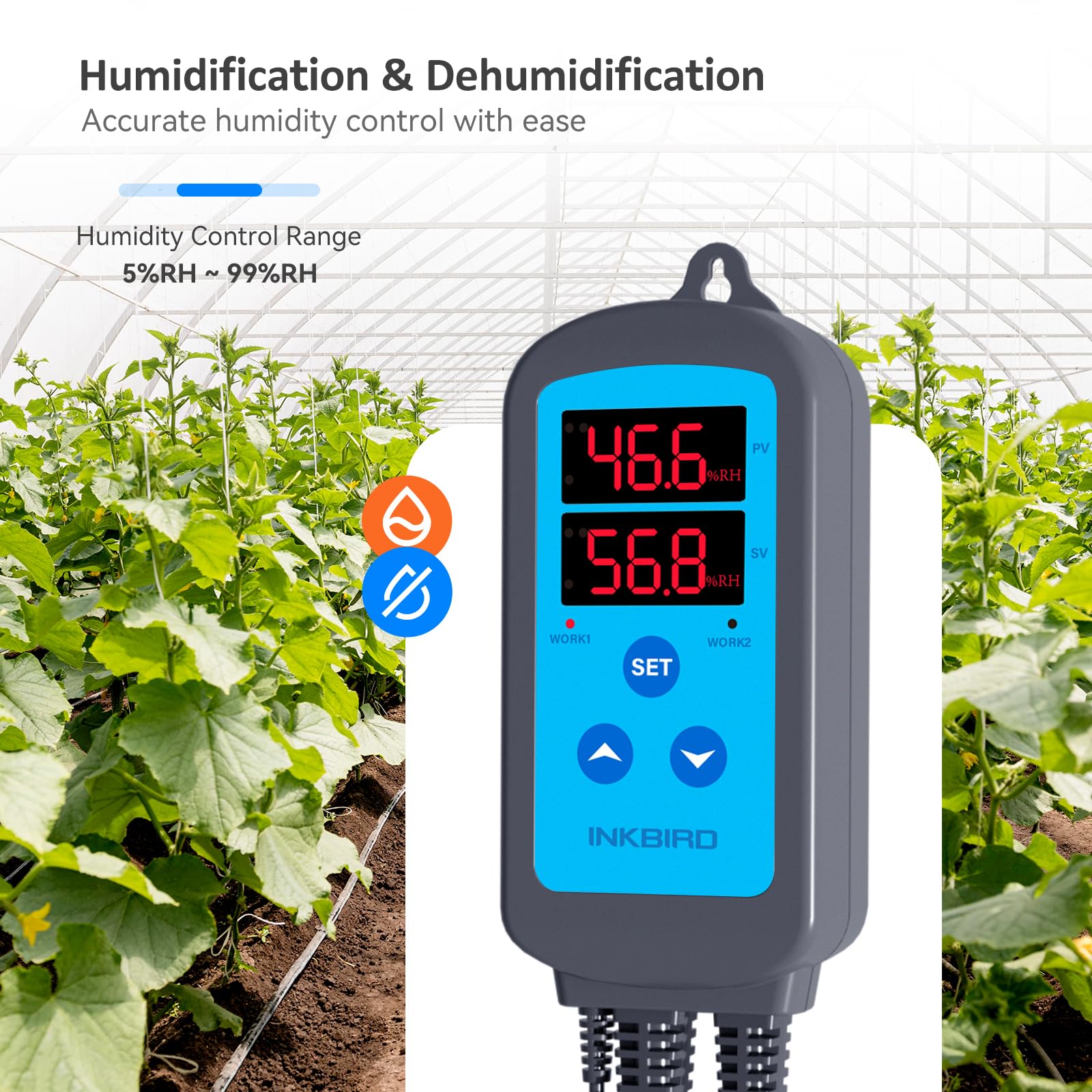 Inkbird IHC-200 Digitaler Feuchtigkeitsregler | Hygrostat 220 V | Automatische Steuerung für Luftbefeuchter & Entfeuchter im Growzelt