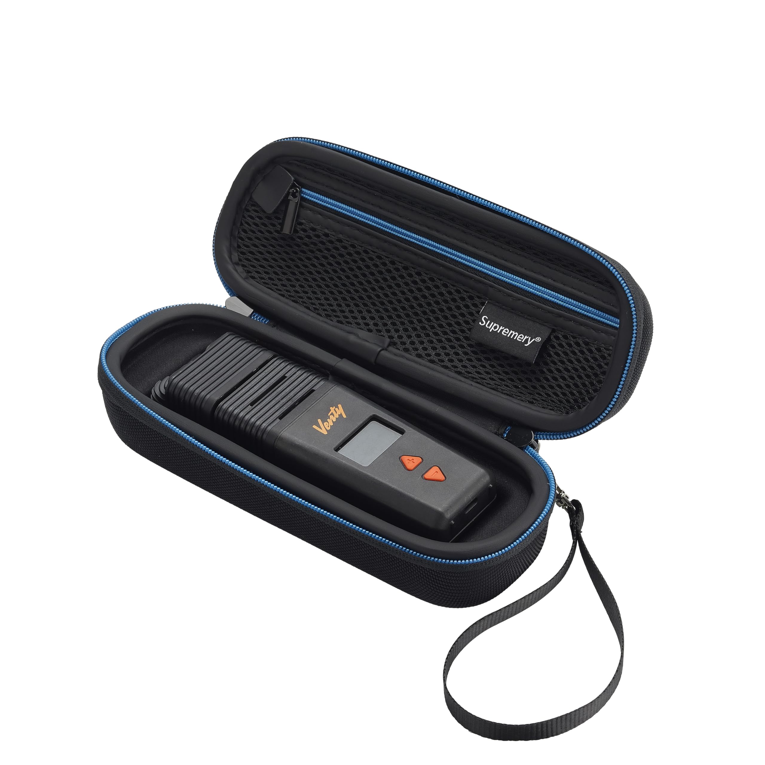 Supremery Tasche für Storz & Bickel VENTY Vaporizer – Stoßfeste Schutz-Hülle mit Zubehörfach & Inlay | Schwarz-Blau