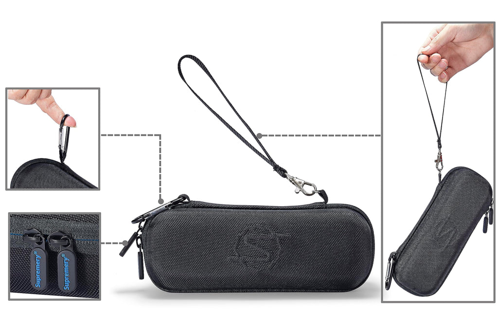 Supremery Tasche für Storz & Bickel VENTY Vaporizer – Stoßfeste Schutz-Hülle mit Zubehörfach & Inlay | Schwarz-Blau