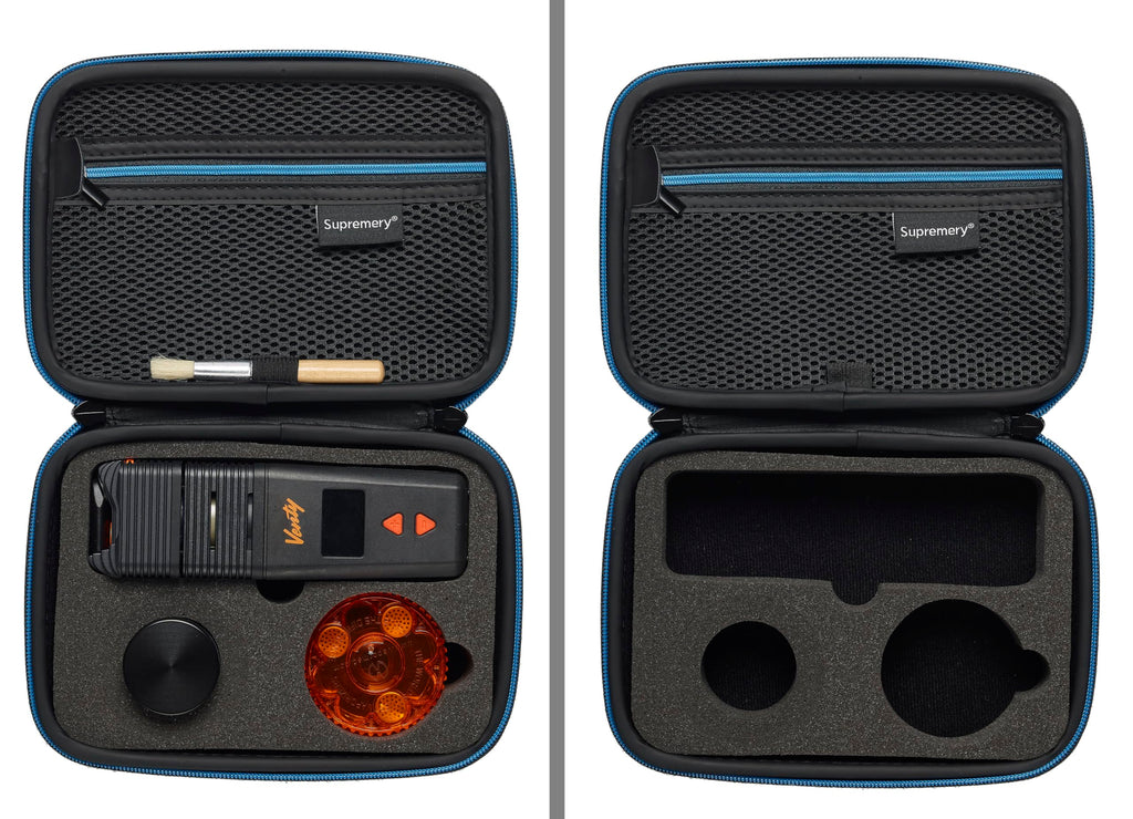 Supremery Tasche für Storz & Bickel VENTY Vaporizer – Wasserabweisende Schutzhülle mit Zubehörfächern & perfekter Passform (Schwarz-Blau)