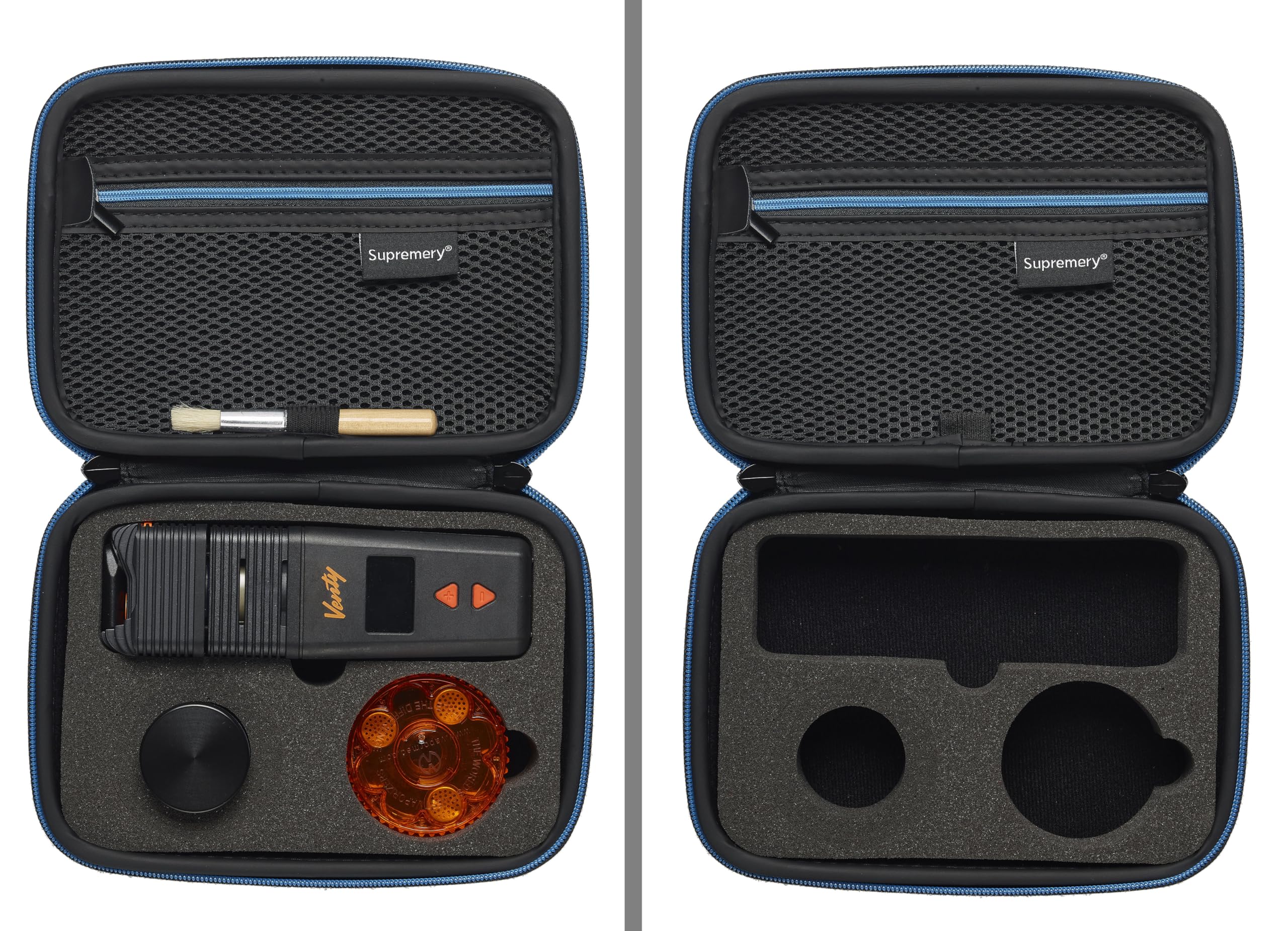 Supremery Tasche für Storz & Bickel VENTY Vaporizer – Wasserabweisende Schutzhülle mit Zubehörfächern & perfekter Passform (Schwarz-Blau)