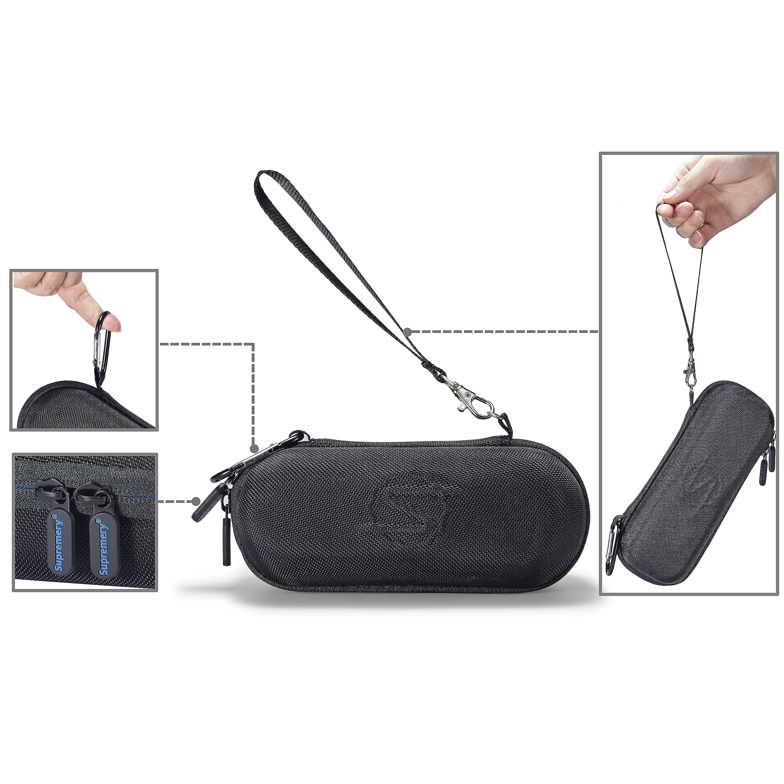 Supremery Tasche für Storz & Bickel VENTY Vaporizer – Schutz-Hülle & Reiseetui | Stoßfest, wasserabweisend & kompakt (Schwarz-Blau)